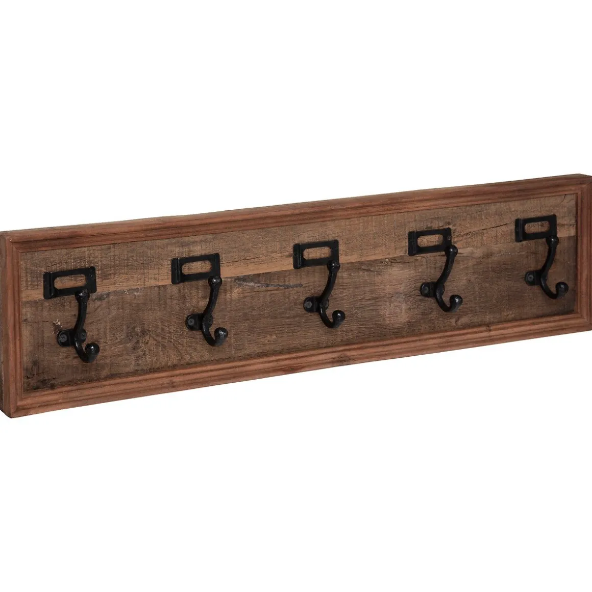 Cabide madeira com 5 ganchos em metal