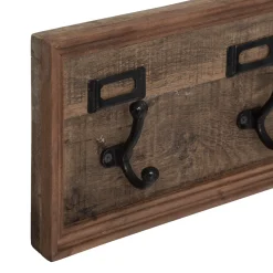 Cabide madeira com 5 ganchos em metal