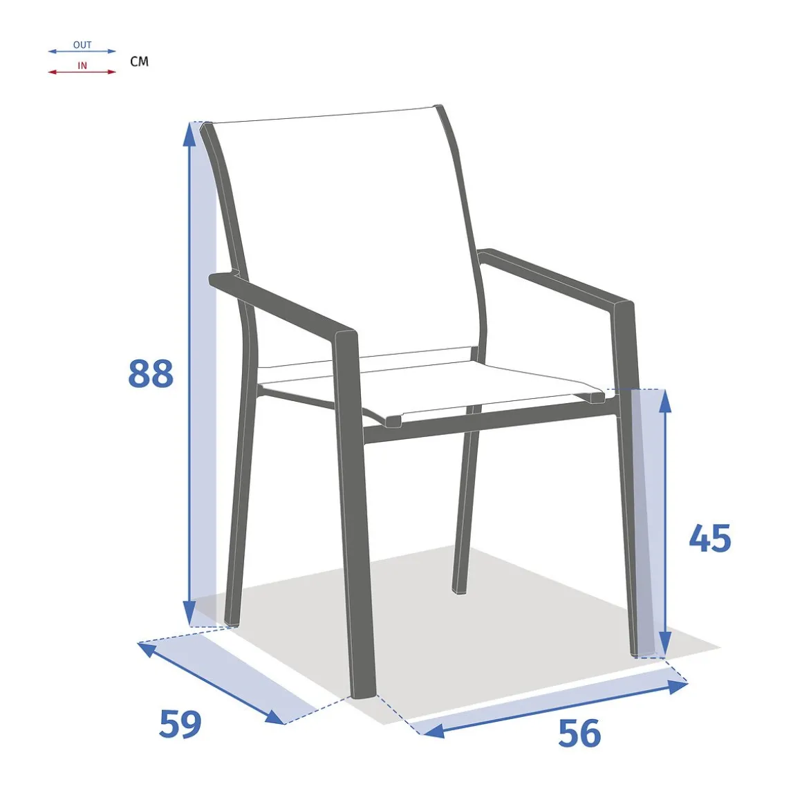 Cadeira com braços ESSENTIA linho e branco