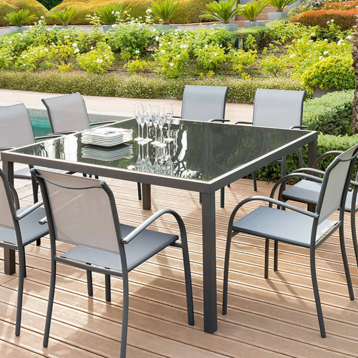 Cadeira com braços PIAZZA galet e graphite