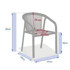 Cadeira empilhável RIU castanho