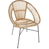 Cadeira KEKO natural em rattan e metal