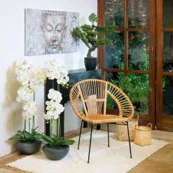 Cadeira KEKO natural em rattan e metal