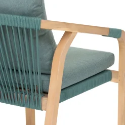 Cadeira PAPOUASIE verde olive em madeira acácia