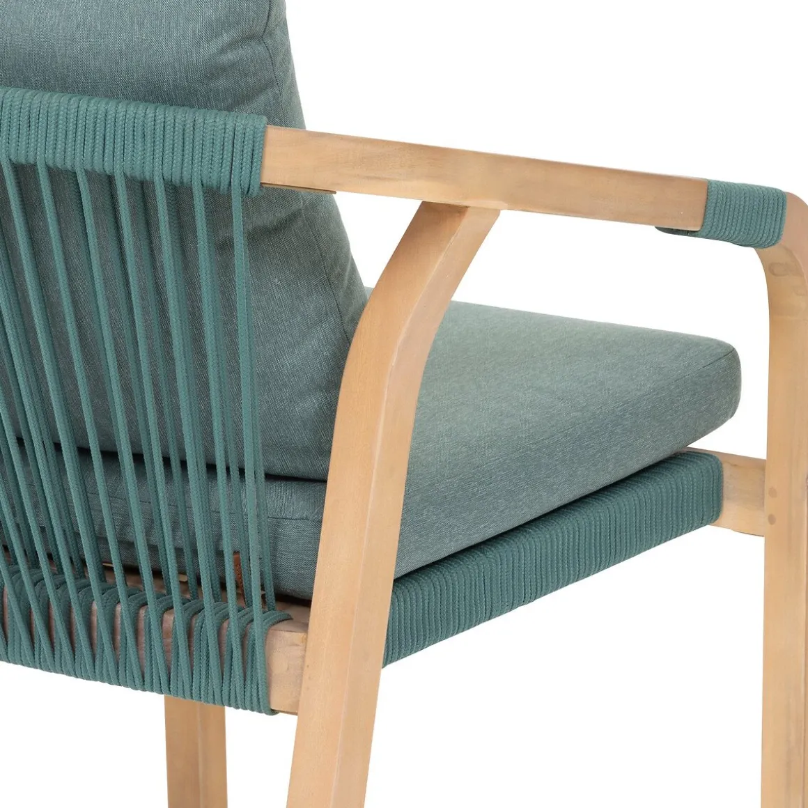 Cadeira PAPOUASIE verde olive em madeira acácia