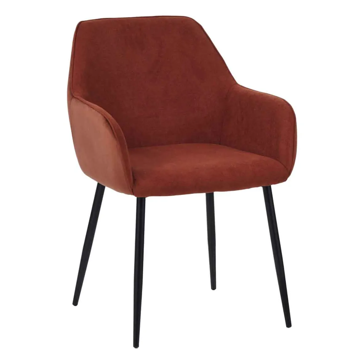 Cadeirão ALOR cor tijolo em veludo