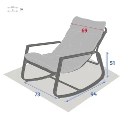 Cadeirão baloiço FELINIO cinza