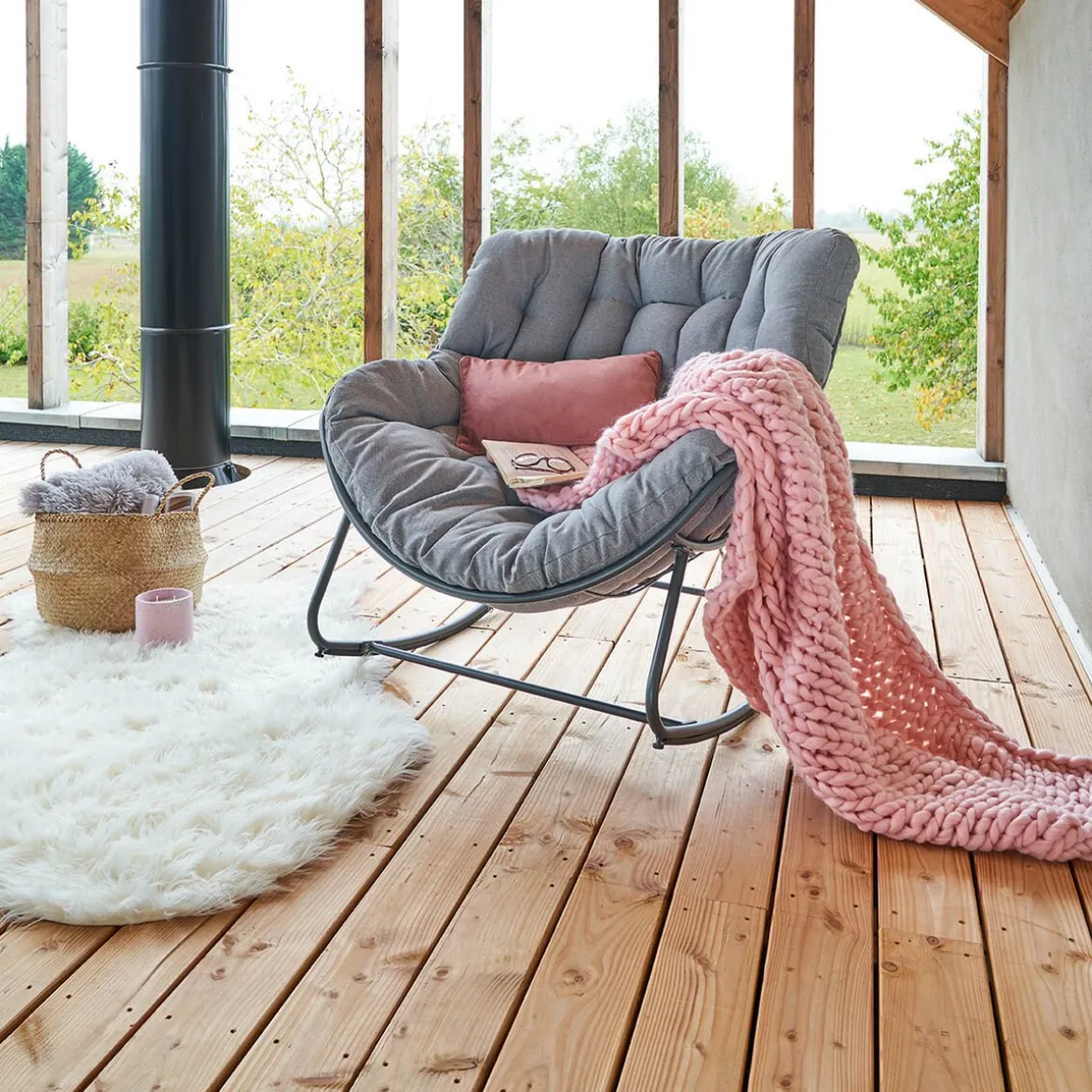 Cadeirão baloiço PAOPAO cinza graphite