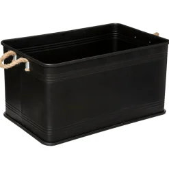 Caixa CUBA preta de metal 33x60cm
