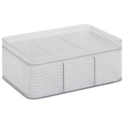 Caixa de arrrumação com 3 compartimentos cinza 9,3x22,5x15,3cm