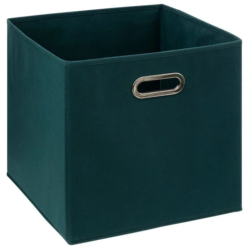 Caixa de arrumação azul petróleo 31x31cm