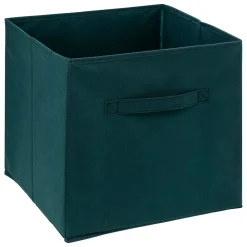 Caixa de arrumação azul petróleo 31x31cm