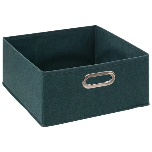 Caixa de arrumação azul petróleo 31x31cm