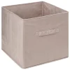 Caixa de arrumação bege em veludo 31x31cm