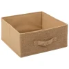 Caixa De Arrumação Bege Linho Juta 15x31cm