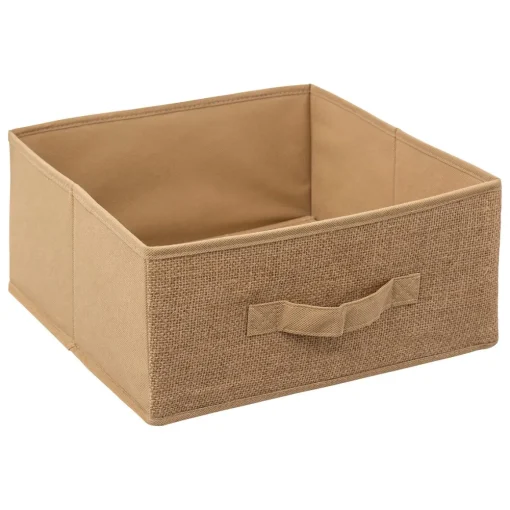 Caixa De Arrumação Bege Linho Juta 15x31cm
