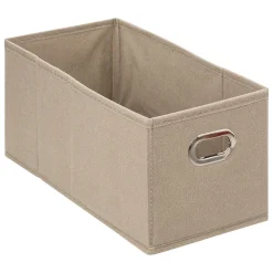 Caixa de arrumação bege linho 15x31cm