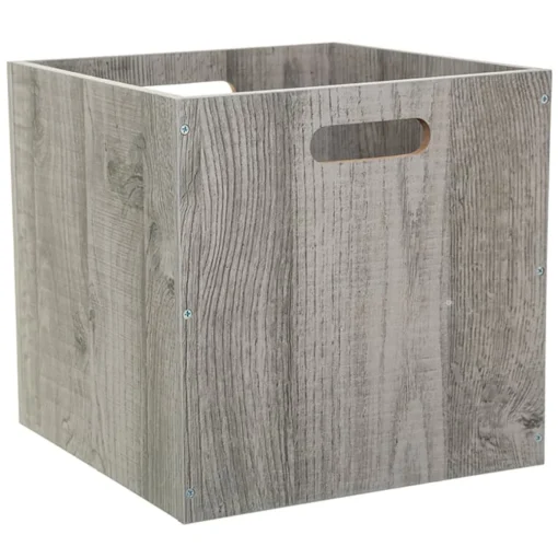 Caixa de arrumação carvalho cinza 31x31cm
