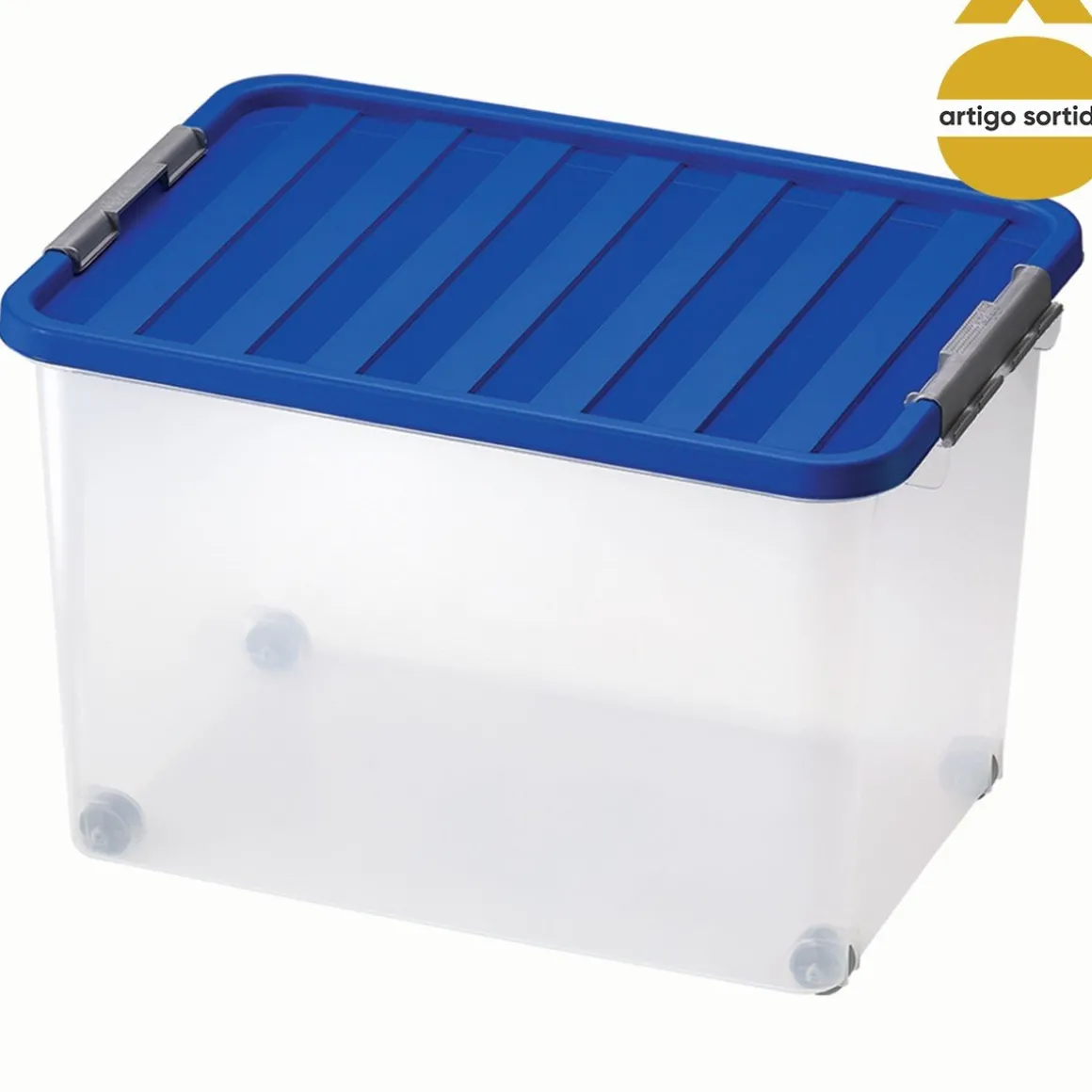 Caixa de arrumação com rodas 45l