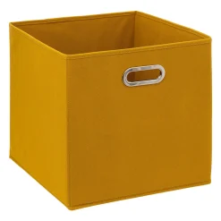 Caixa de arrumação mostarda 31x31cm