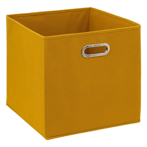 Caixa de arrumação mostarda 31x31cm