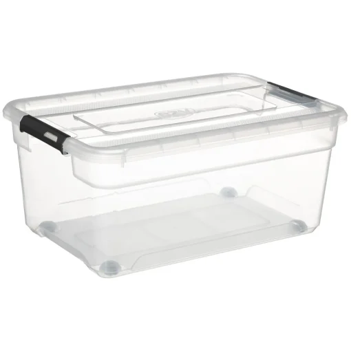 Caixa de arrumação SOLUTIONS transparente 40l