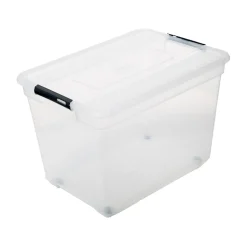 Caixa de arrumação SOLUTIONS transparente 80l