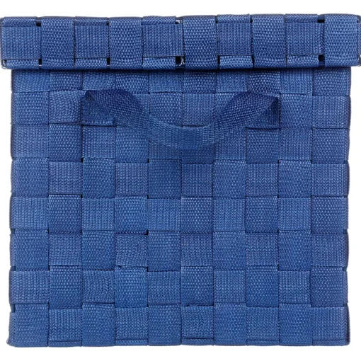 Caixa de arrumação wc com tampa azul escuro
