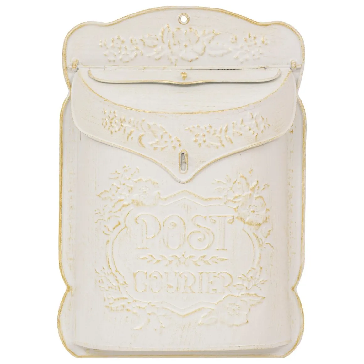 Caixa de correio TINO em ferro branco 28x9x40cm