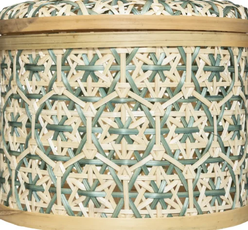 Caixa decorativa azul em bambu 17x20cm