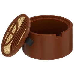 Caixa OLME terracota e bege em mdf 6,5x12cm
