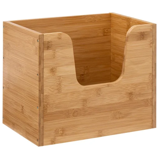 Caixa organizadora empilhável em bambu 26,5x31,5cm