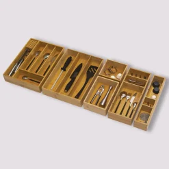 Caixa organizadora natural em bambu 15x38cm