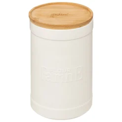Caixa para farinha NATUREO branca com base em bambu