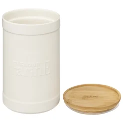 Caixa para farinha NATUREO branca com base em bambu