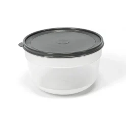 Caixa redonda com tampa cinza 4l