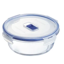 Caixa redonda de vidro com tampa azul 92cl