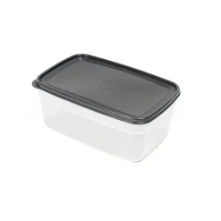 Caixa retangular com tampa cinza 4,5l
