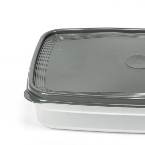 Caixa retangular com tampa cinza 2,2l