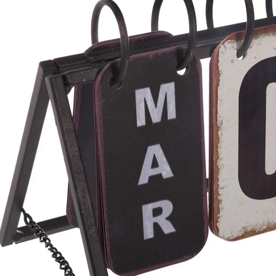Calendário VINTAGE preto e branco em metal