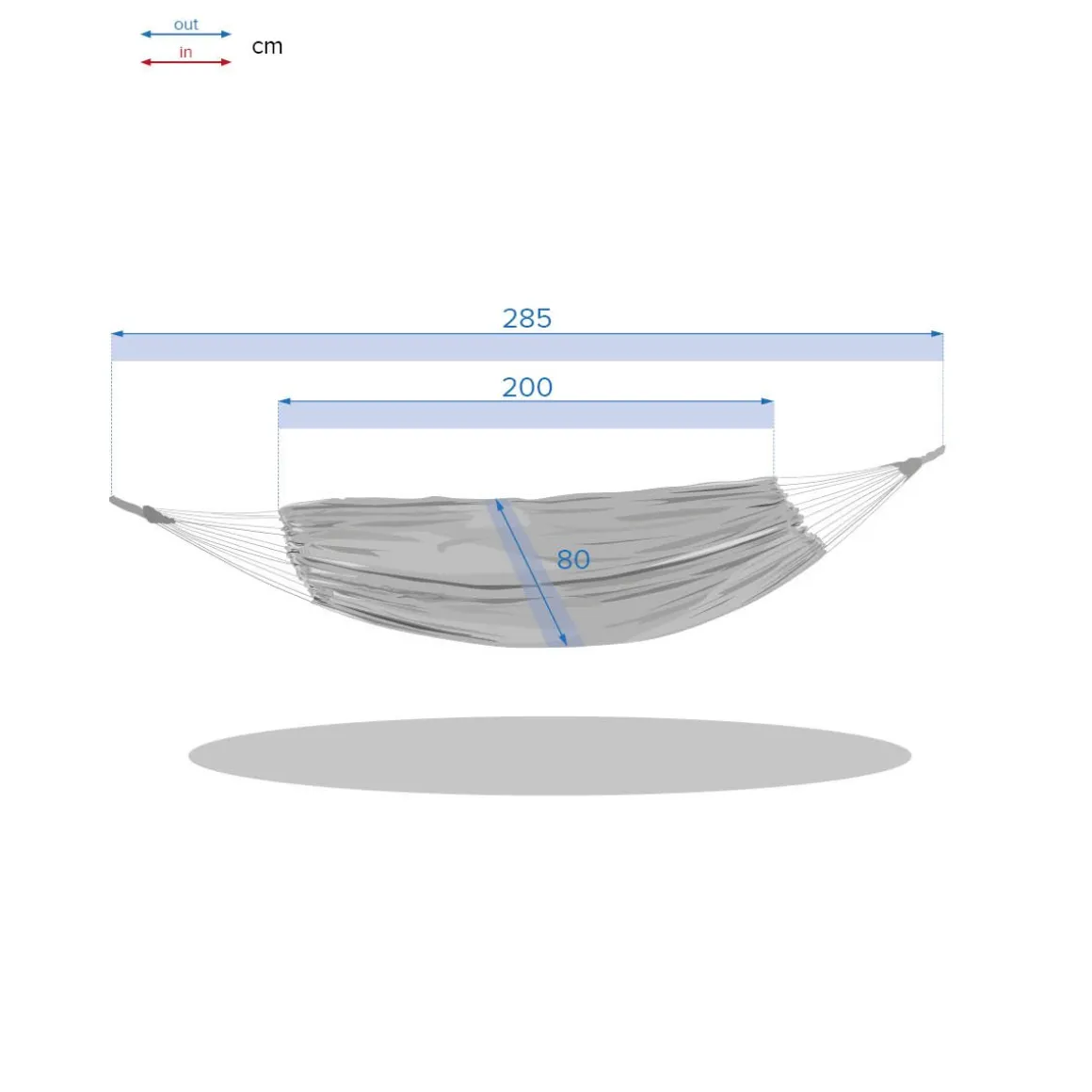 Cama de rede YAQUI verde jade sem estrutura 80x307cm