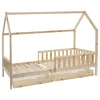 Cama MONTESSORI natural com 2 gavetas