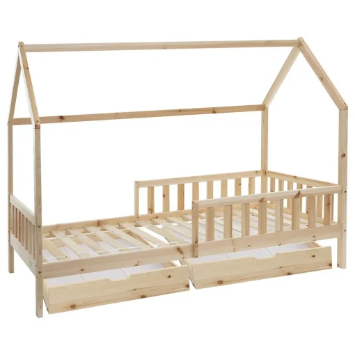 Cama MONTESSORI natural com 2 gavetas