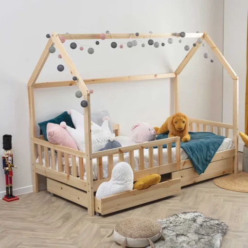 Cama MONTESSORI natural com 2 gavetas