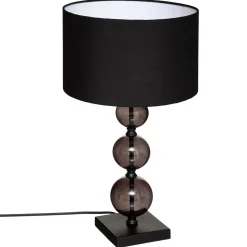 Candeeiro de mesa ALMA preto em metal e vidro