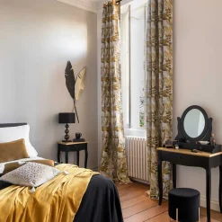 Candeeiro de mesa ALMA preto em metal e vidro