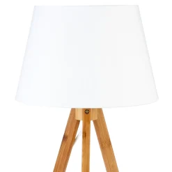 Candeeiro de mesa BAHIA branco com tripé em bambu