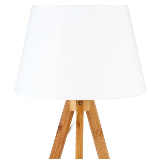 Candeeiro de mesa BAHIA branco com tripé em bambu