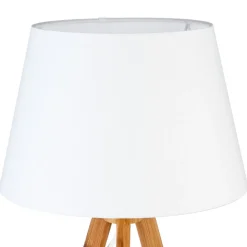 Candeeiro de mesa BAHIA branco com tripé em bambu