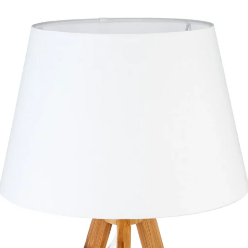 Candeeiro de mesa BAHIA branco com tripé em bambu